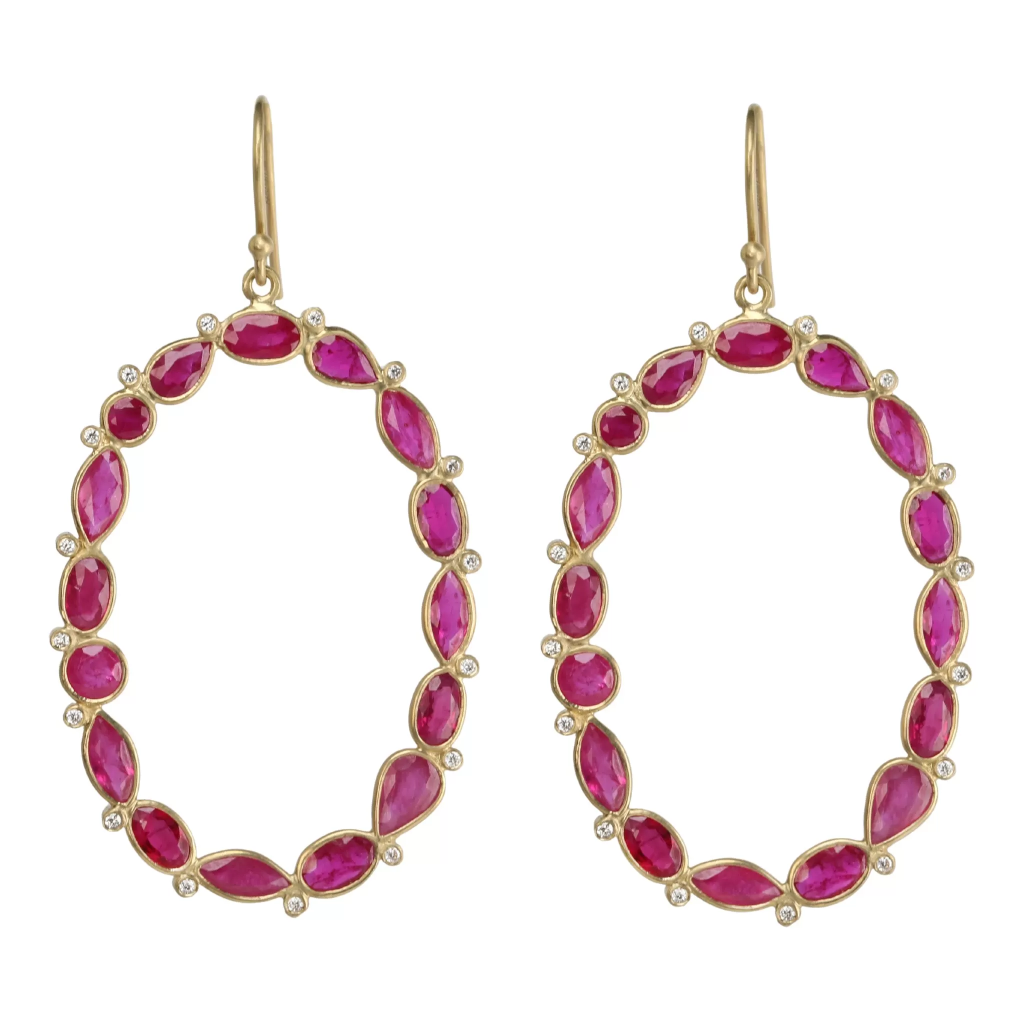 Multi-Shape Ruby Mix-It-Up Earrings with Diamonds