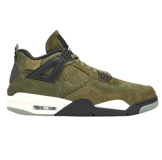 Nike Men's Jordan 4 Retro SE Shoes - Medium Olive / Pale Vanilla / Khaki / Black / Sail