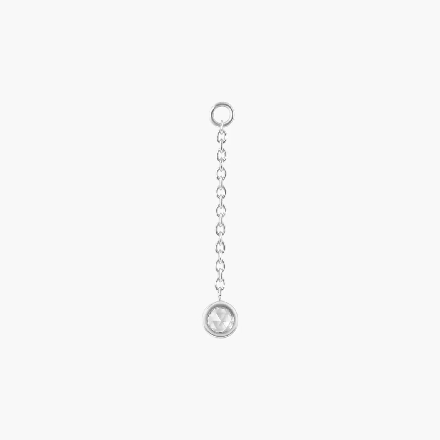 Niko Bezel Set Chain Charm - WHITE TOPAZ