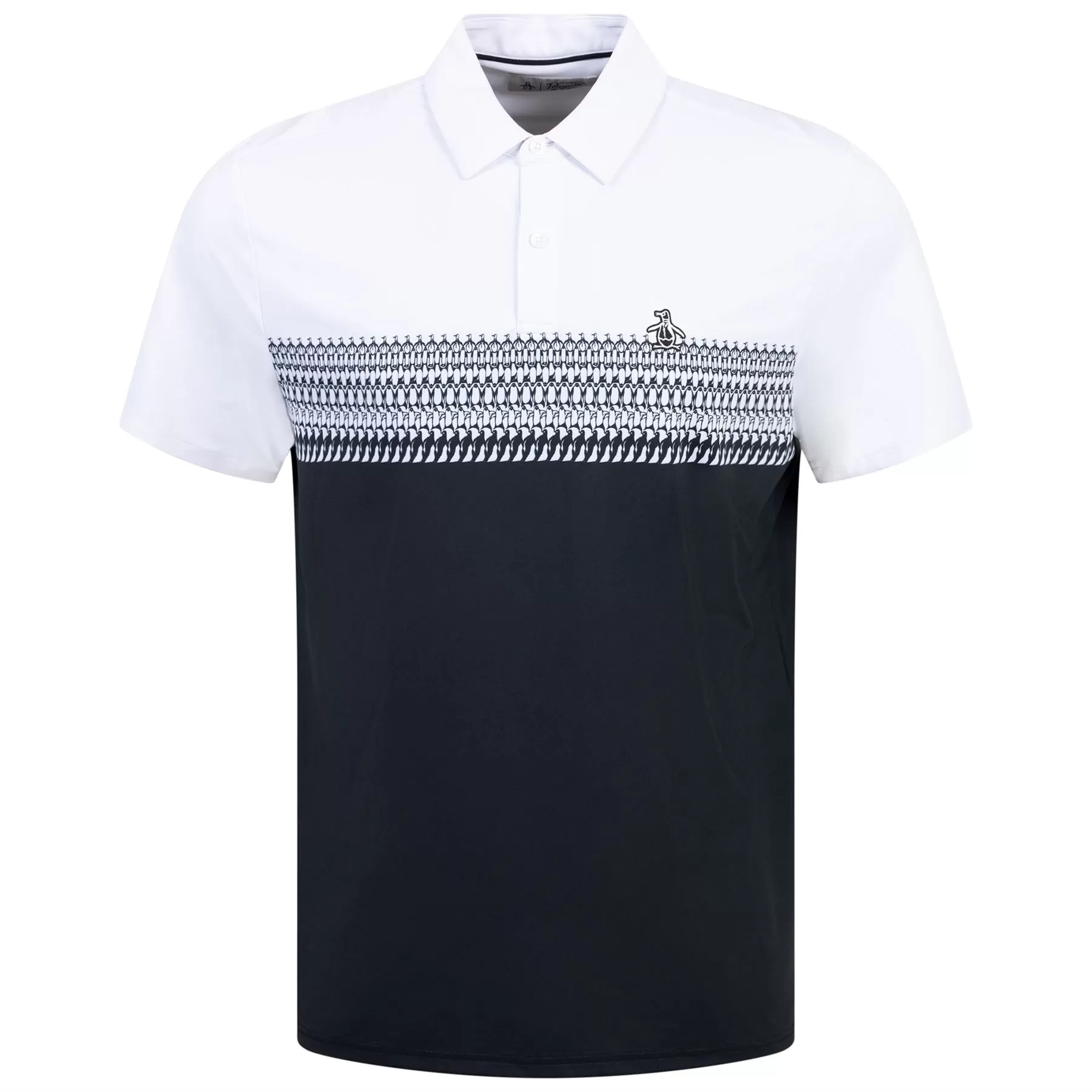 Novelty Block Print Stripe Polo Bright White - SS24