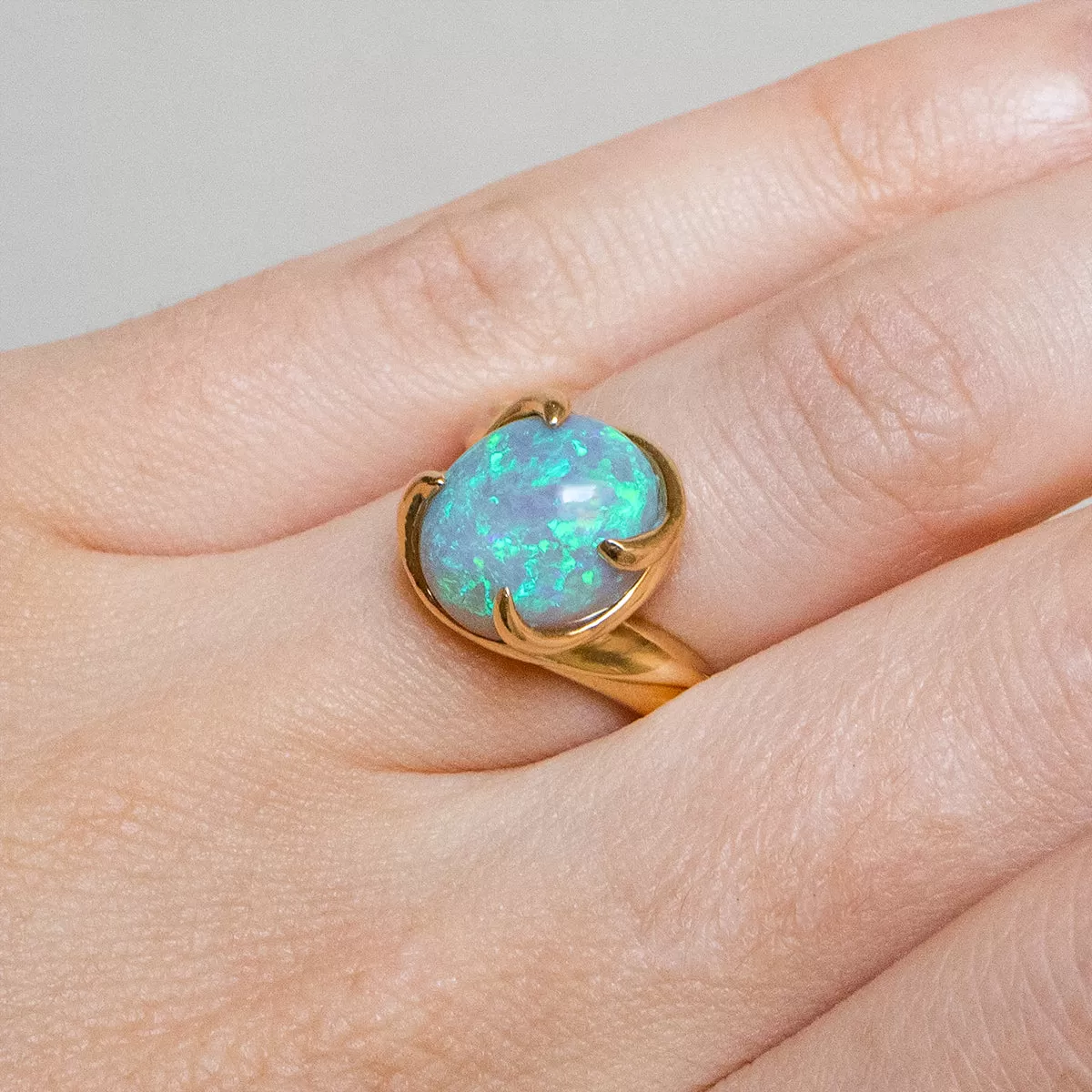 Ocean Waves Opal Ring