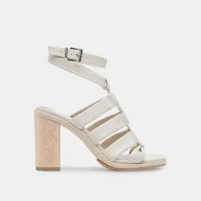 OLEMA HEELS IVORY LEATHER