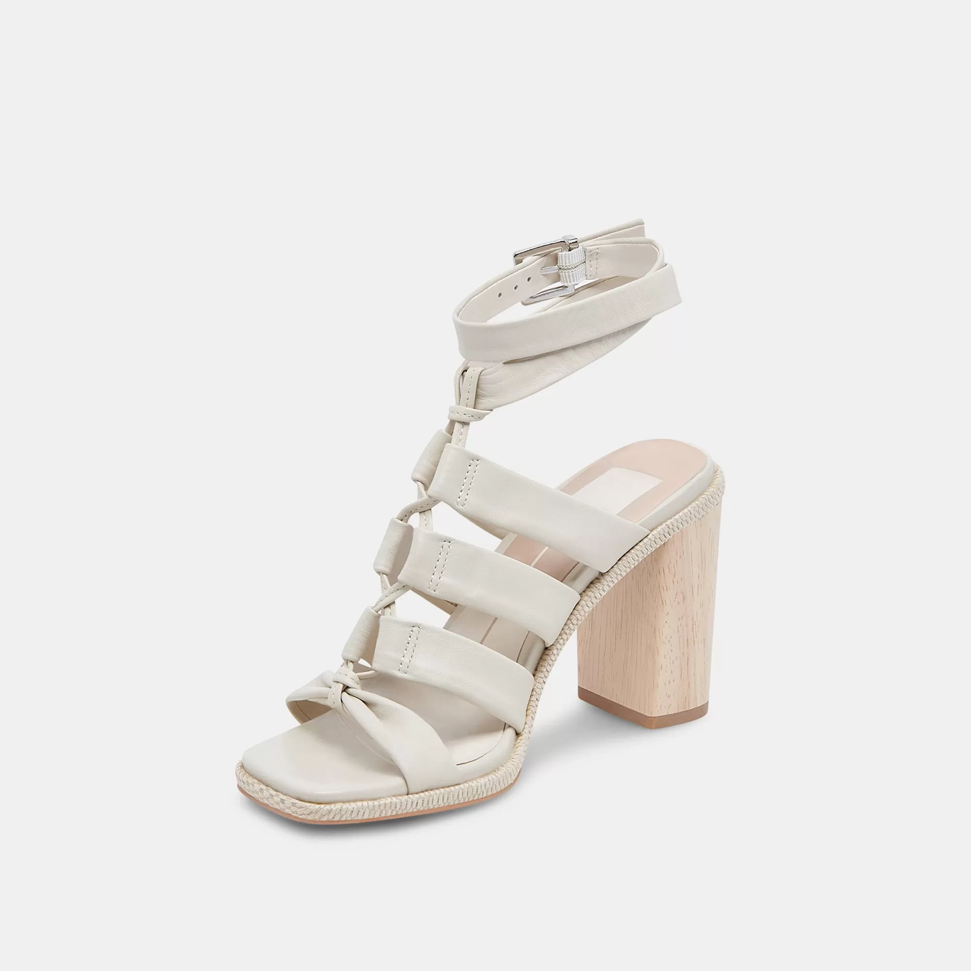 OLEMA HEELS IVORY LEATHER