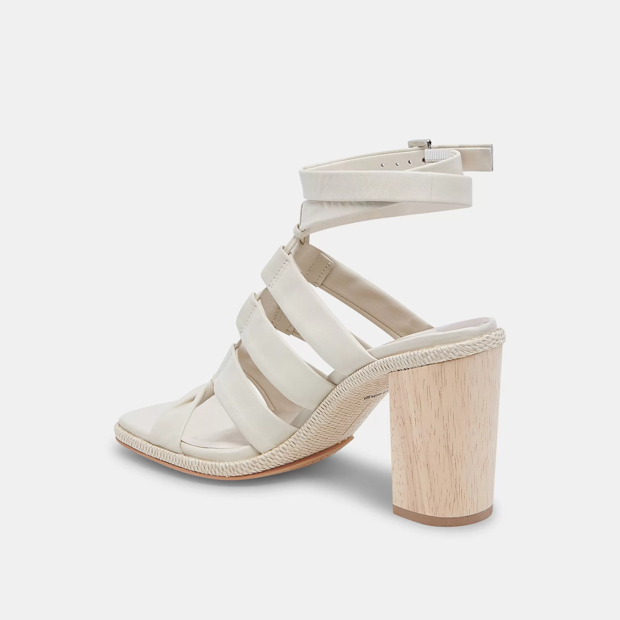 OLEMA HEELS IVORY LEATHER