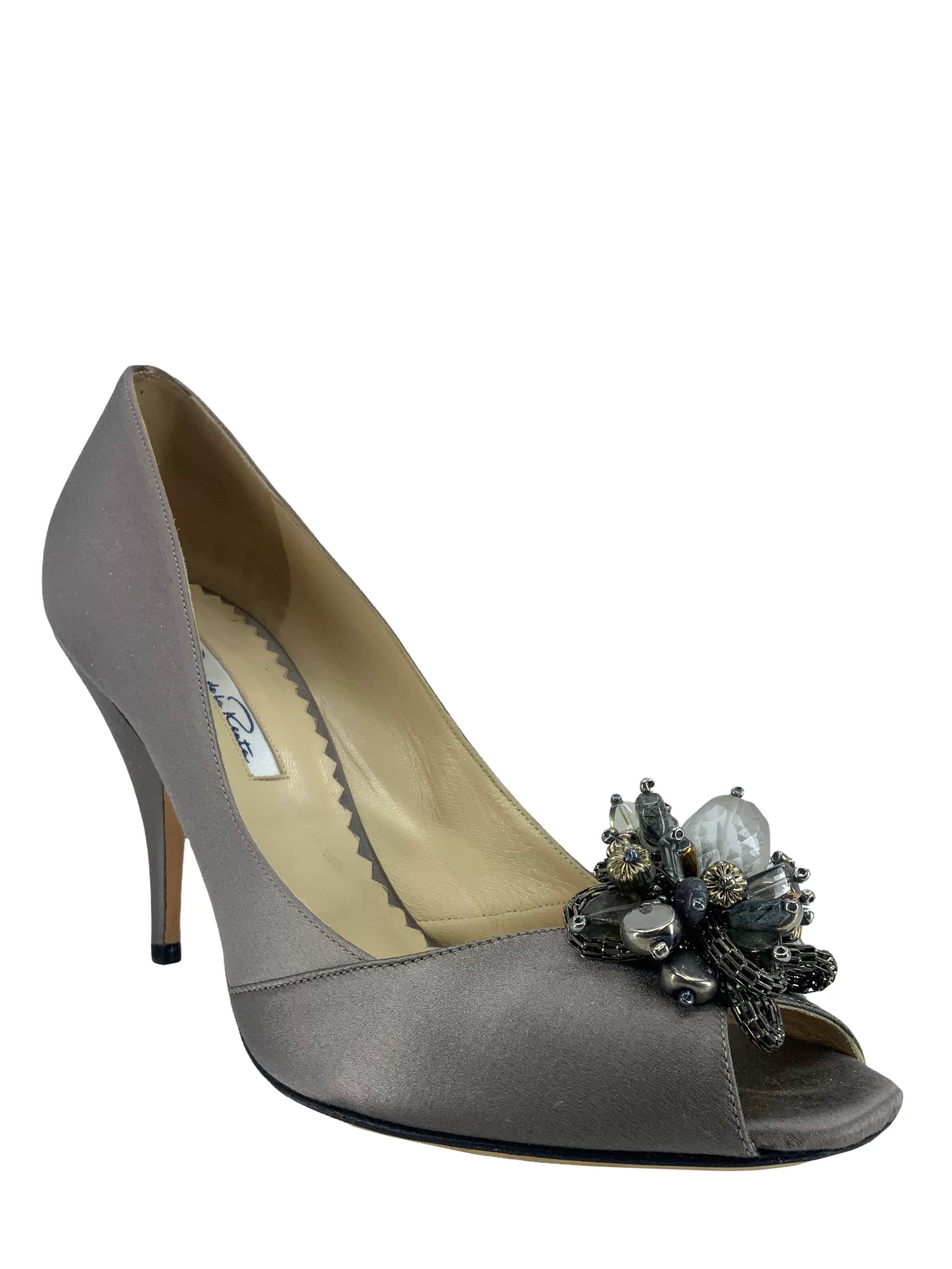 Oscar de la Renta Satin Embellished Pumps Size 9