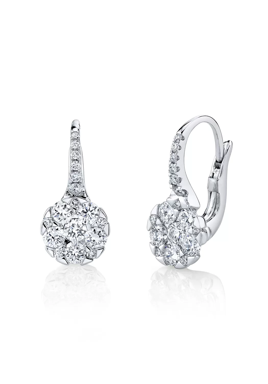 Parade Design 18K Gold Diamond Cluster Drop Earrings | Choose Gold