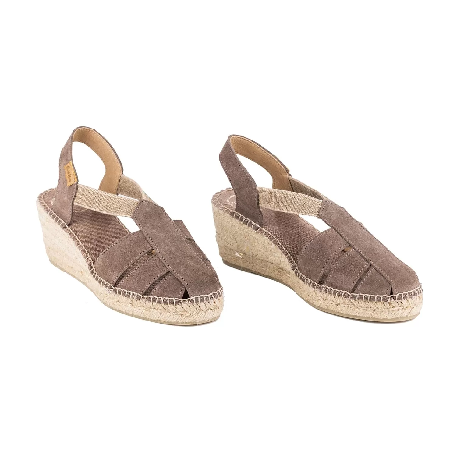 Plain Suede Leather Wedge Espadrille for Women - Trapa