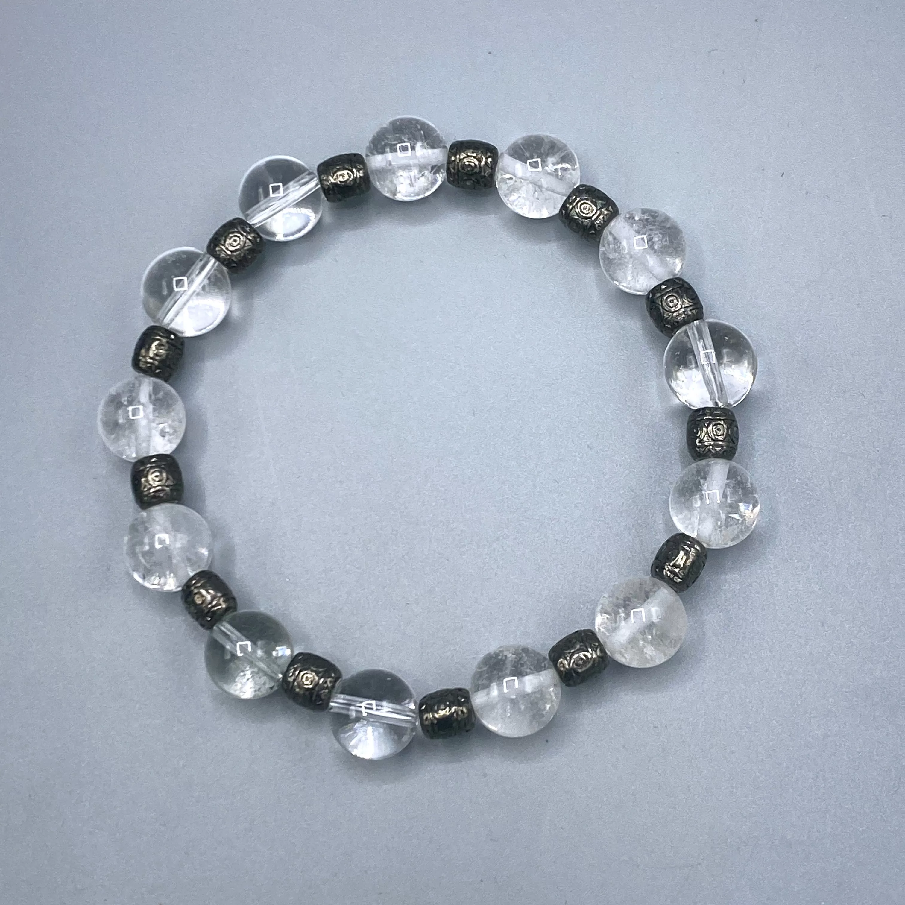 Quartz Beaded Stretch Bracelet