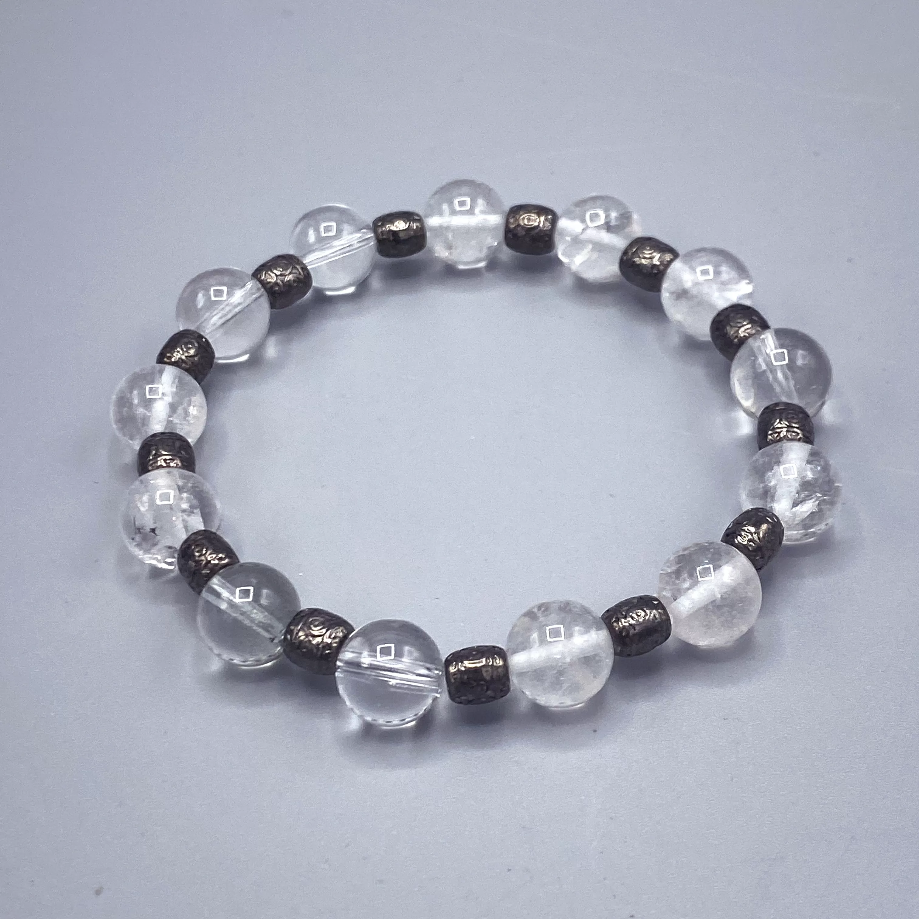 Quartz Beaded Stretch Bracelet