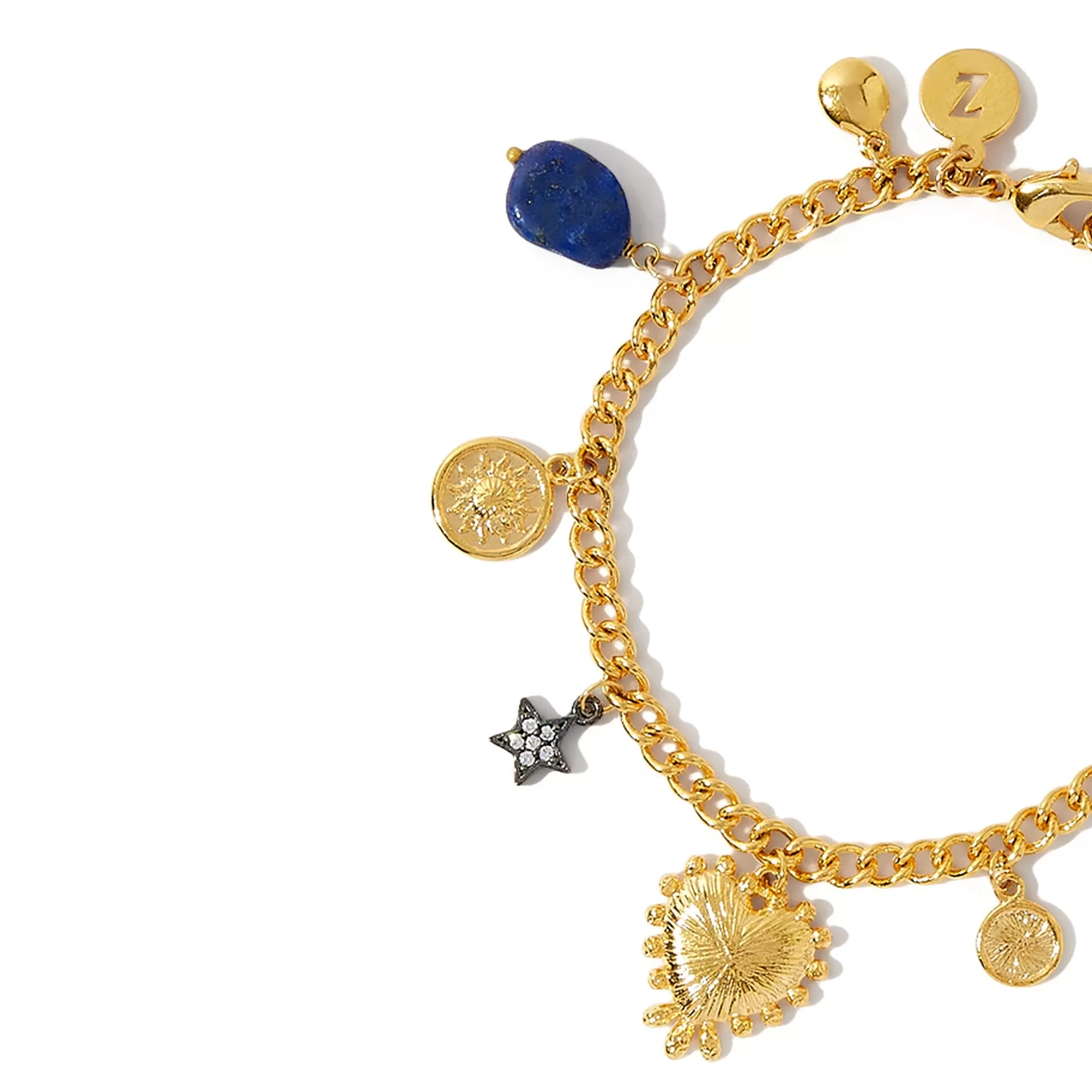 Real Gold Plated Z Grecian Charm Bracelet For Women By Accessorize London