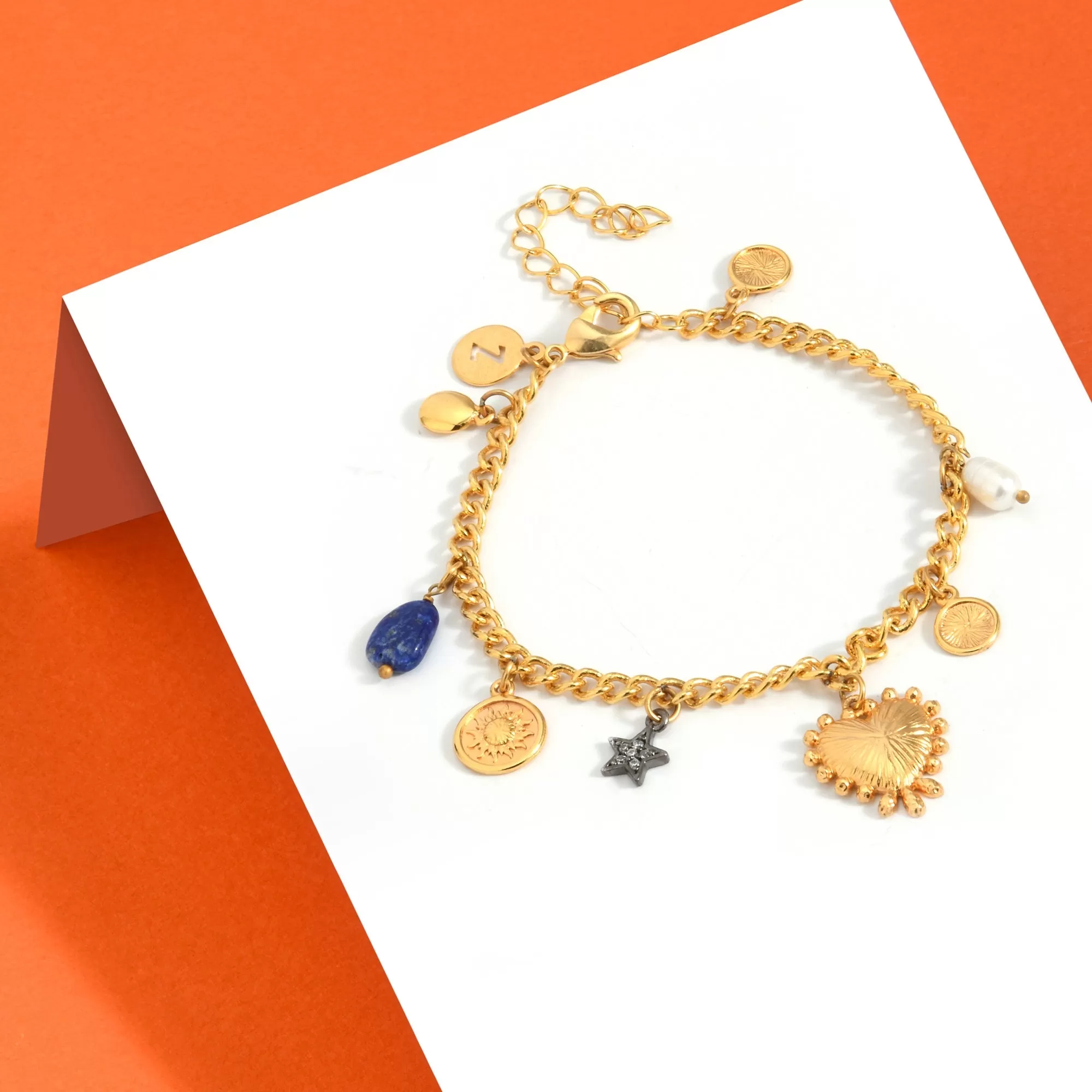 Real Gold Plated Z Grecian Charm Bracelet For Women By Accessorize London