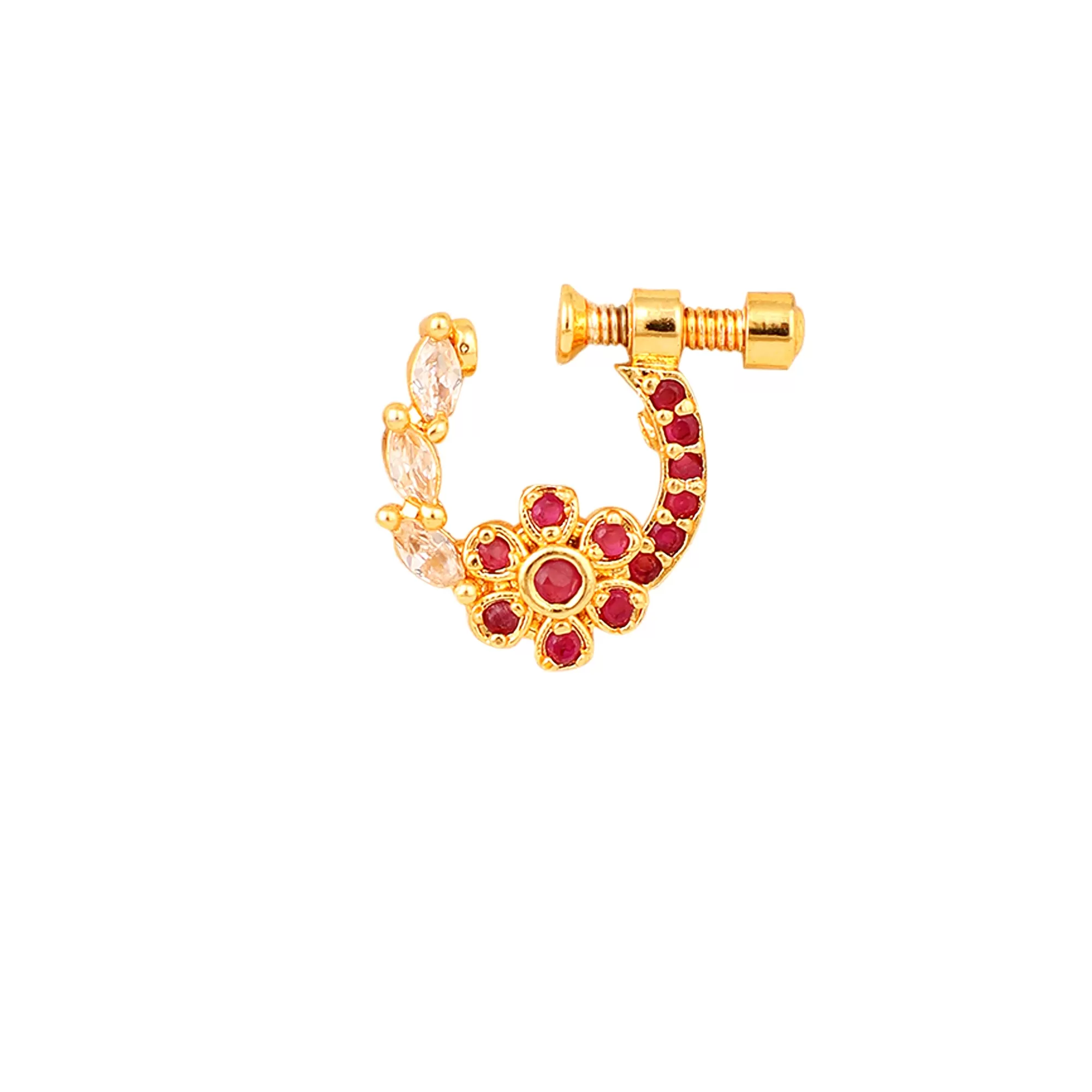 Red-White Gold Nose Pin