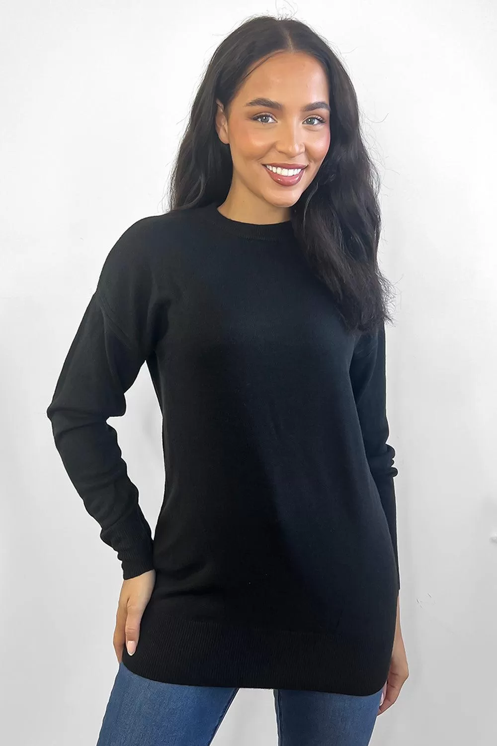 Round Neckline Classic Longline Pullover