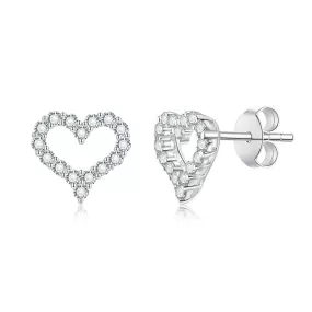 S925 Moissanite Love Heart Stud Earrings