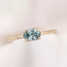 Sara Ring 0.93ct Light Blue Green Montana Sapphire (One of a kind)