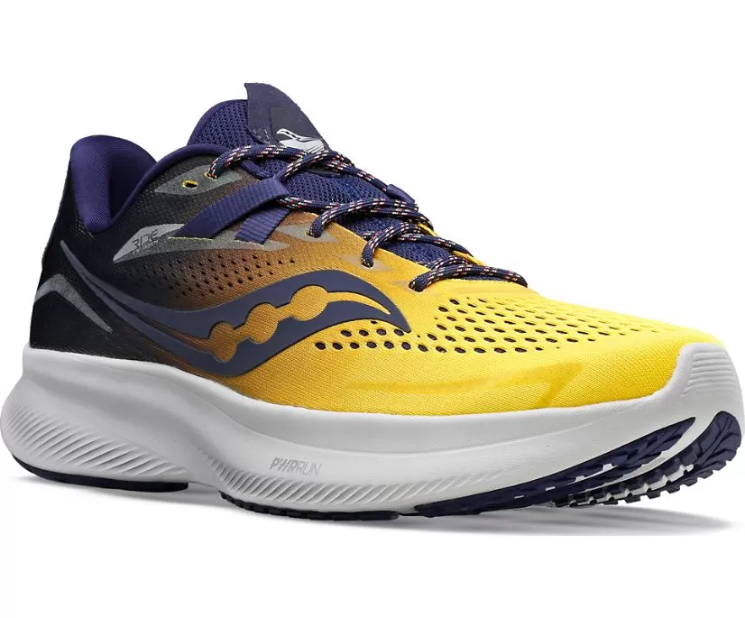 Saucony men's running shoe Ride 15 S20729-65 yellow midnight blue 