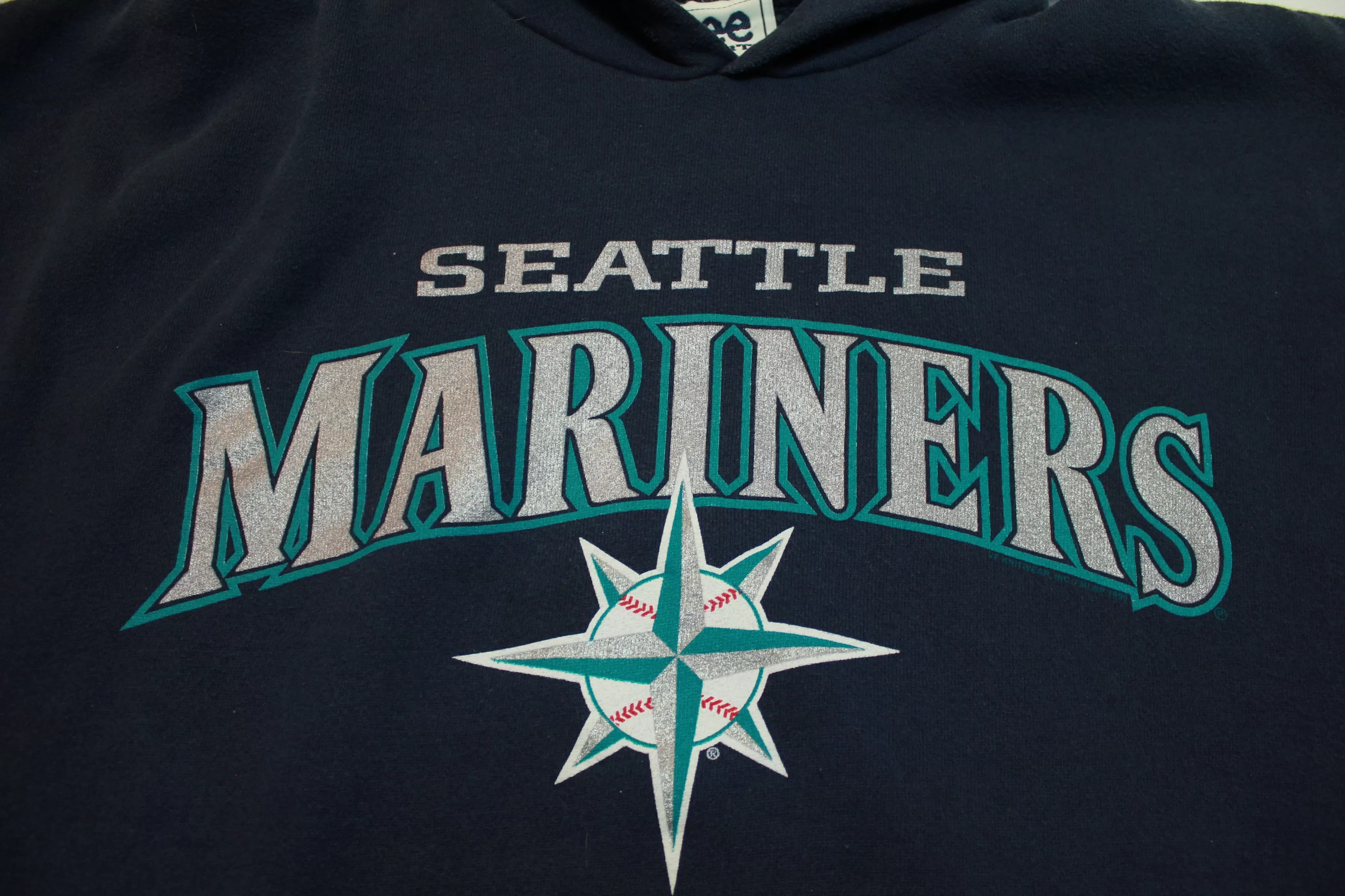 Seattle Mariners M's 1999 Lee Sport Vintage 90's Pullover Hoodie Sweatshirt.