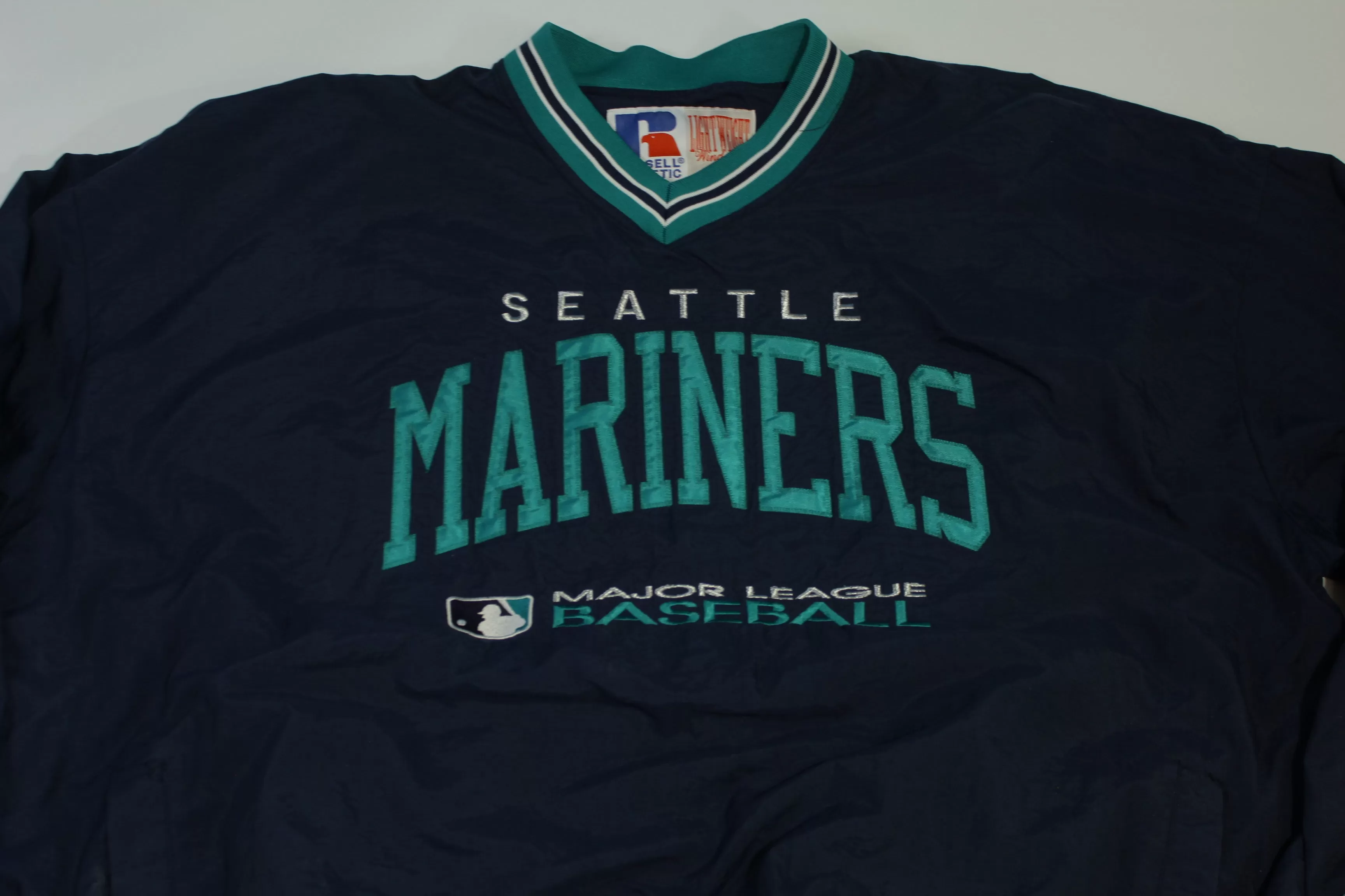 Seattle Mariners Vintage Russell Stitched Embroidered 90's Pullover Windbreaker Jacket