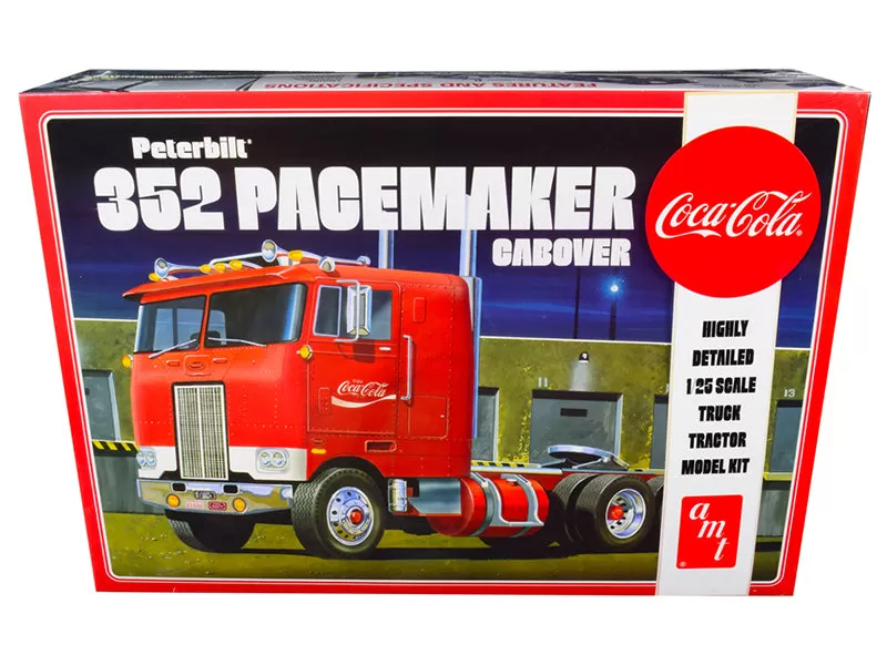 Skill 3 Model Kit Peterbilt 352 Pacemaker Cabover Truck Coca-Cola 1/25 Scale Model by AMT