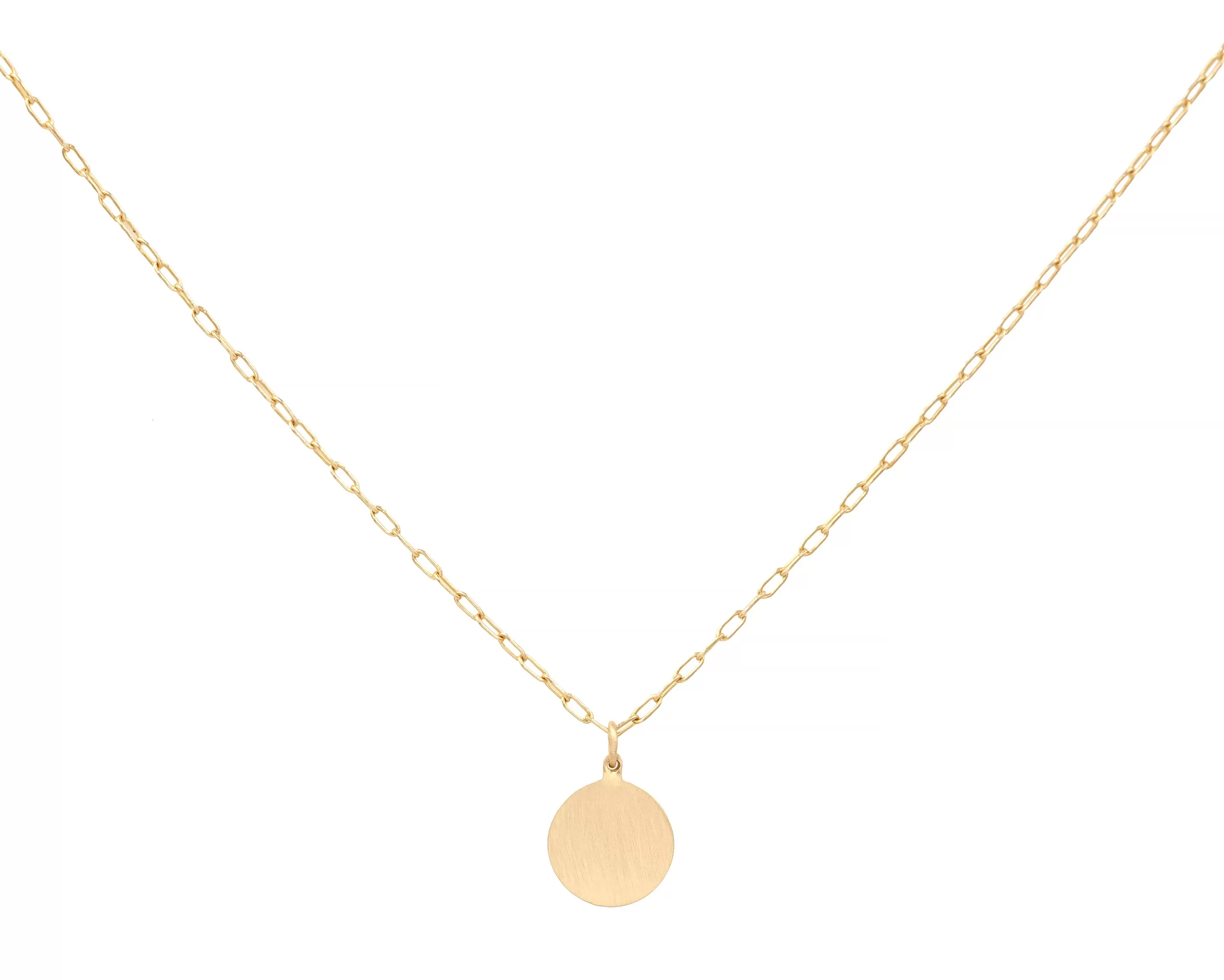 Small Engravable Circle Charm Necklace