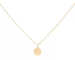 Small Engravable Circle Charm Necklace