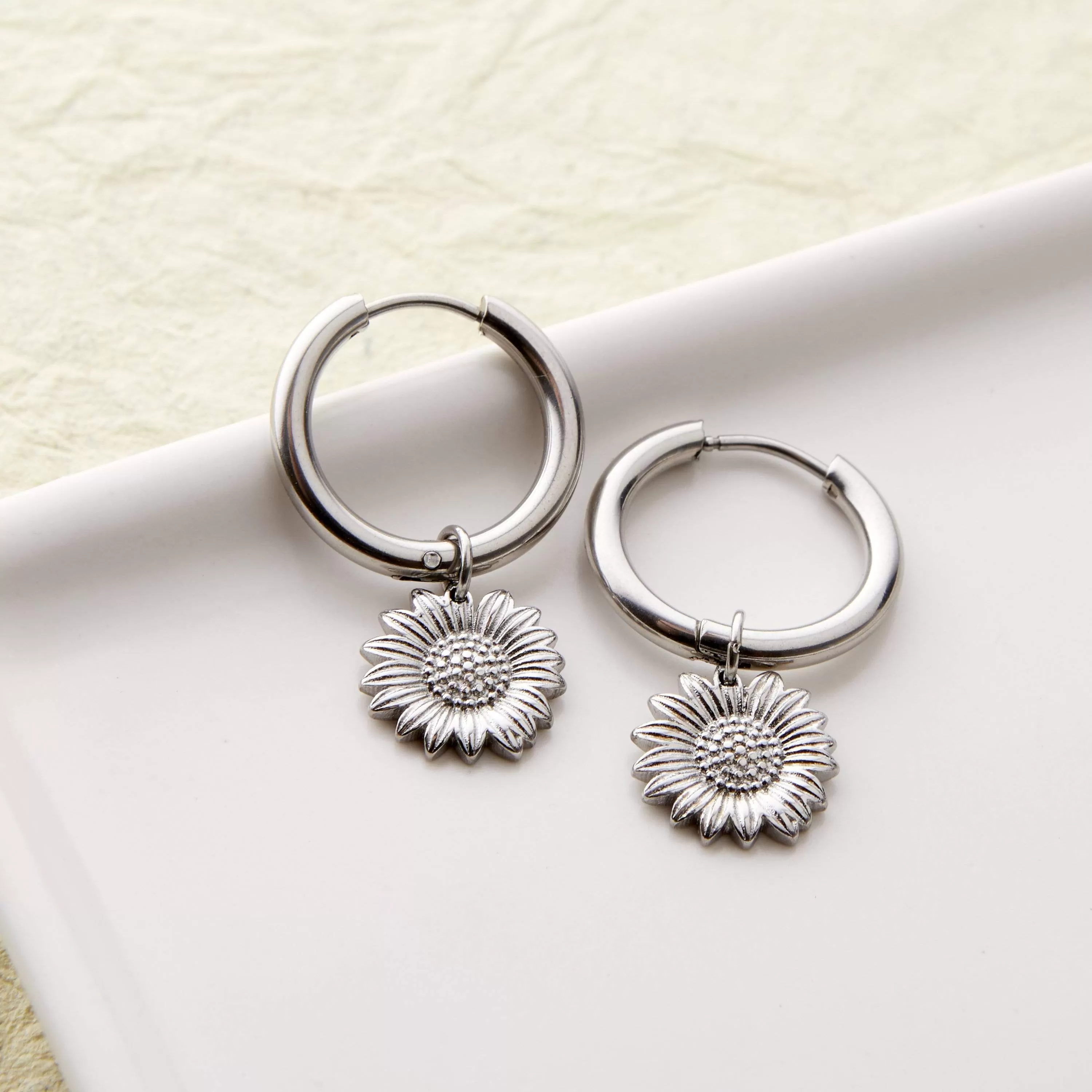 Sunflower Mini-Hoop Earrings