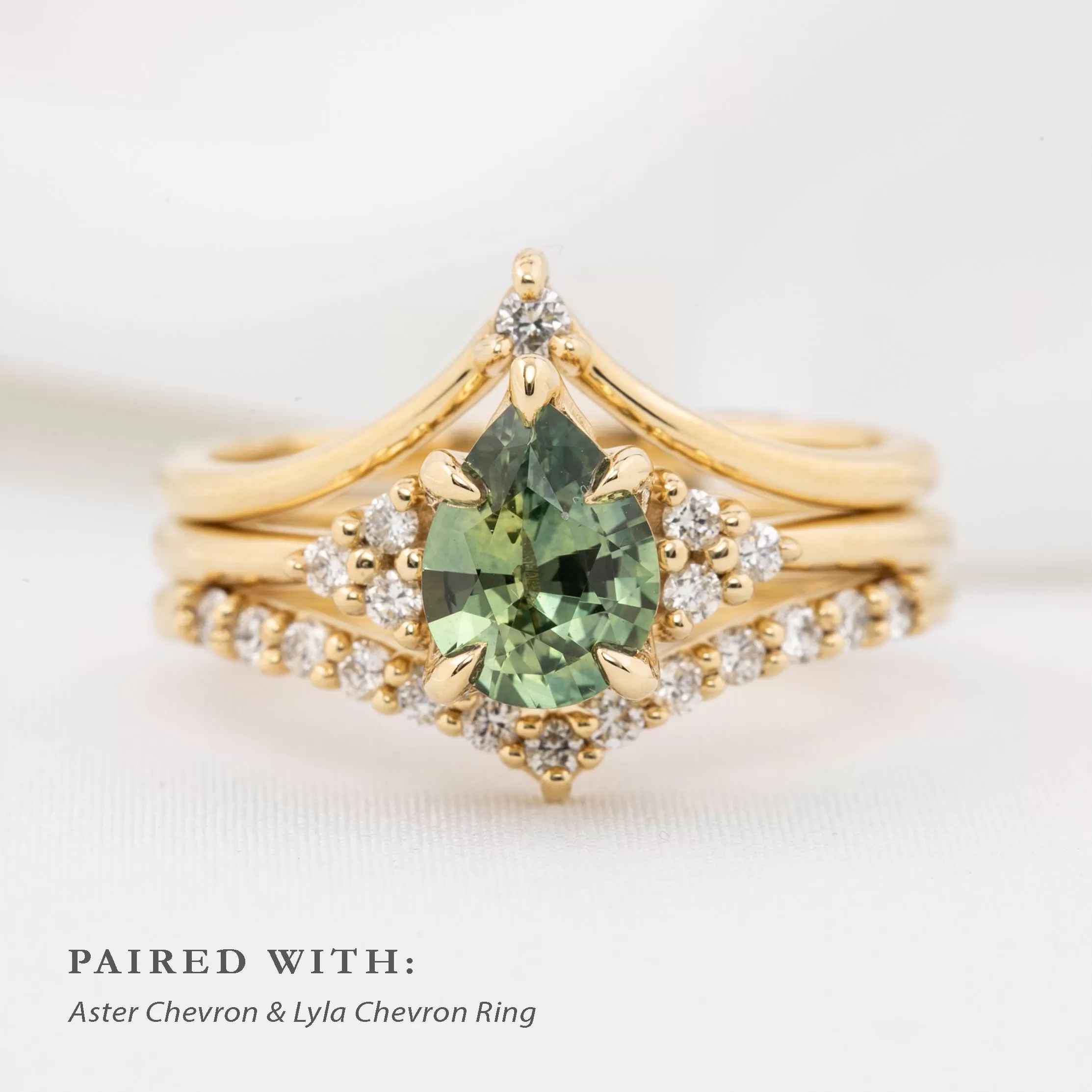 Teresa Ring 1.02ct Light Green Montana Sapphire, 14k Yellow Gold (One of a kind)