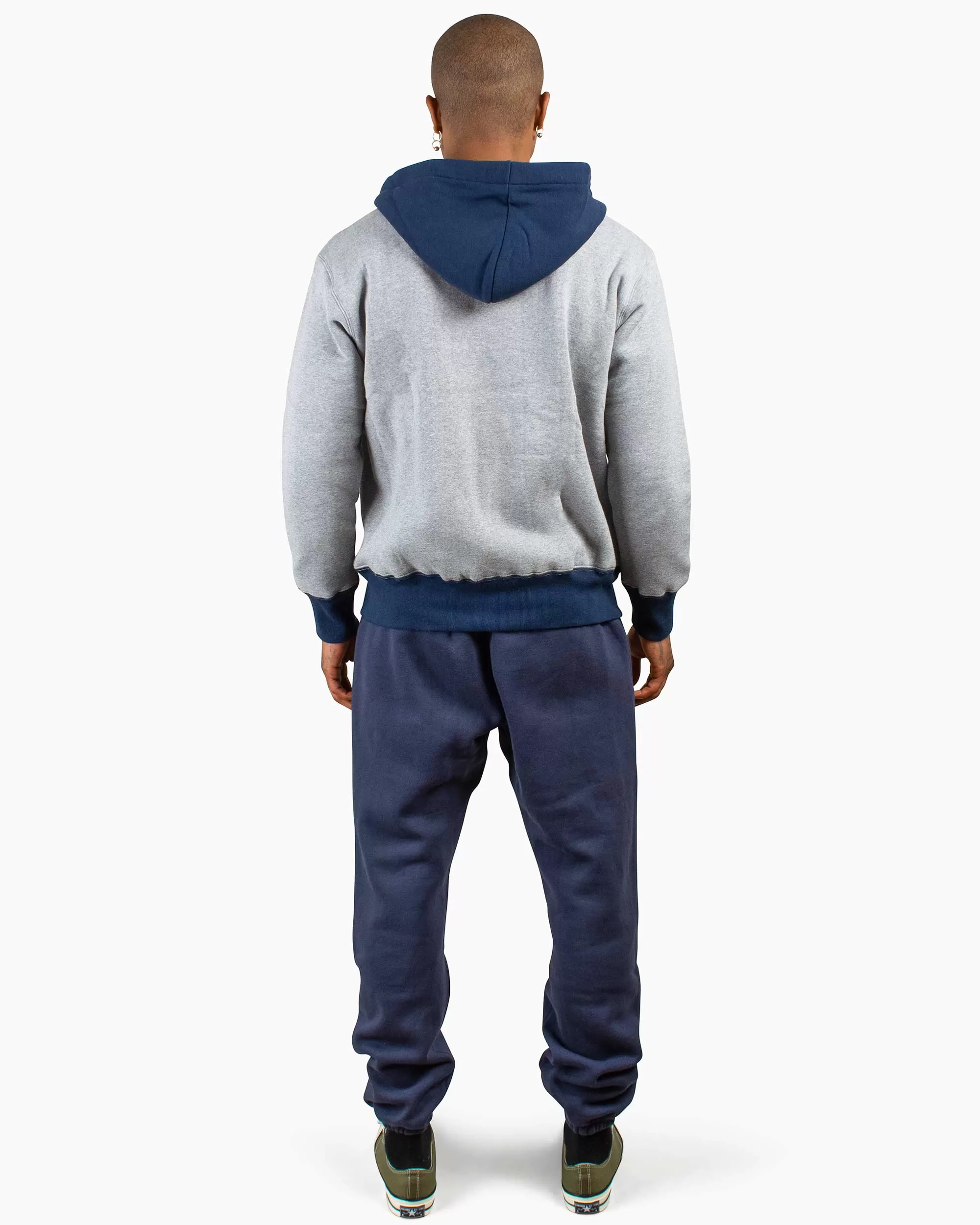 The Real McCoy's MC20119 Double Face After-Hooded Sweatshirt Grey/Navy