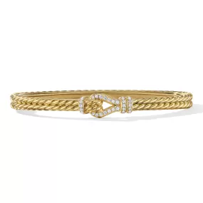 Thoroughbred Loop Bracelet in 18K Yellow Gold with Pavé Diamonds