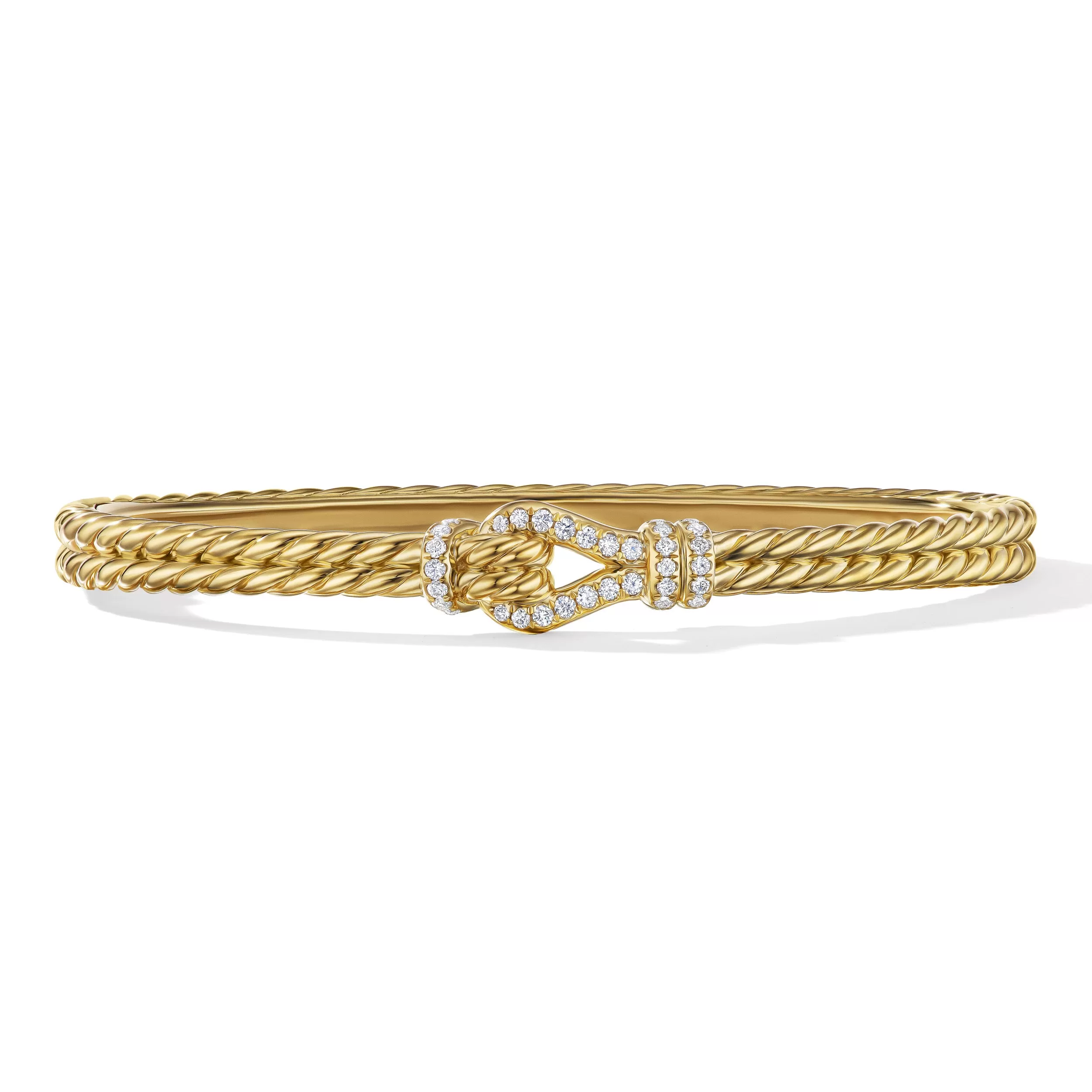 Thoroughbred Loop Bracelet in 18K Yellow Gold with Pavé Diamonds