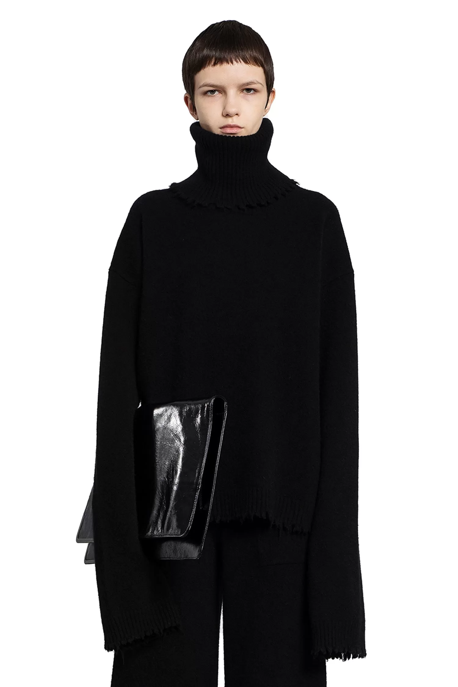 UMA WANG WOMAN BLACK KNITWEAR