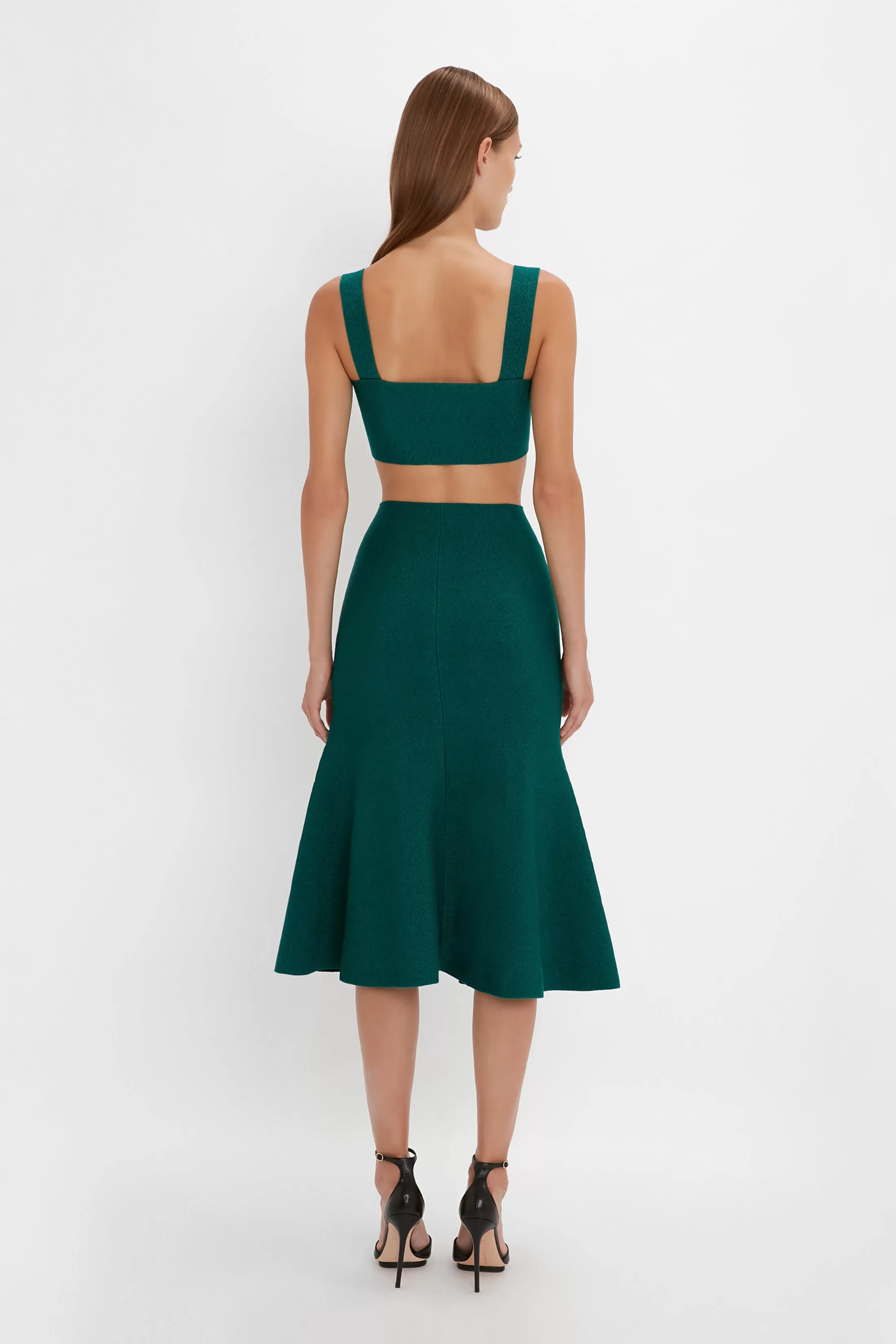 VB Body Strap Bandeau Top In Lurex Green