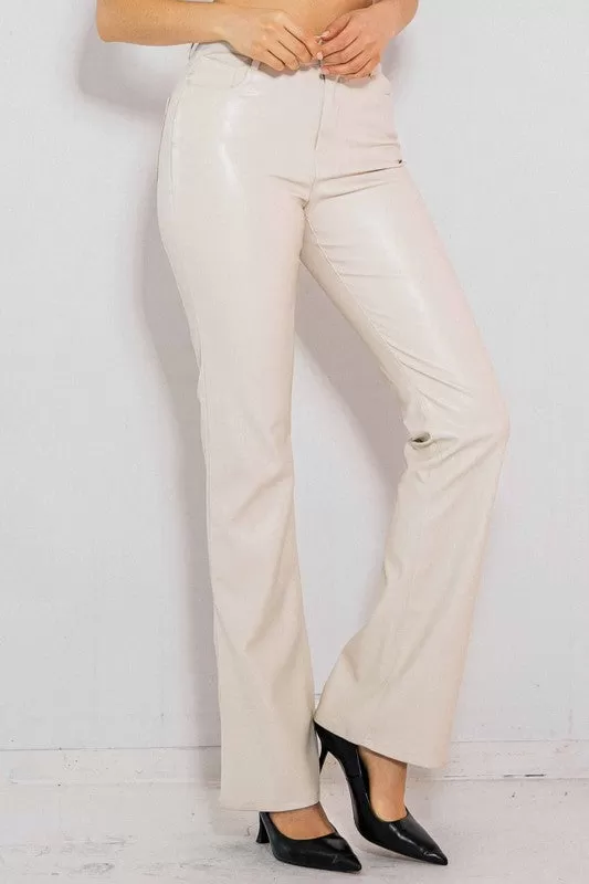 Vibrant- Vegan Leather Bootcut Pants