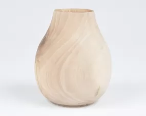 Vintage Hand Turned Natural Wooden Vessel-Beautiful Grain and Form-Small Vase