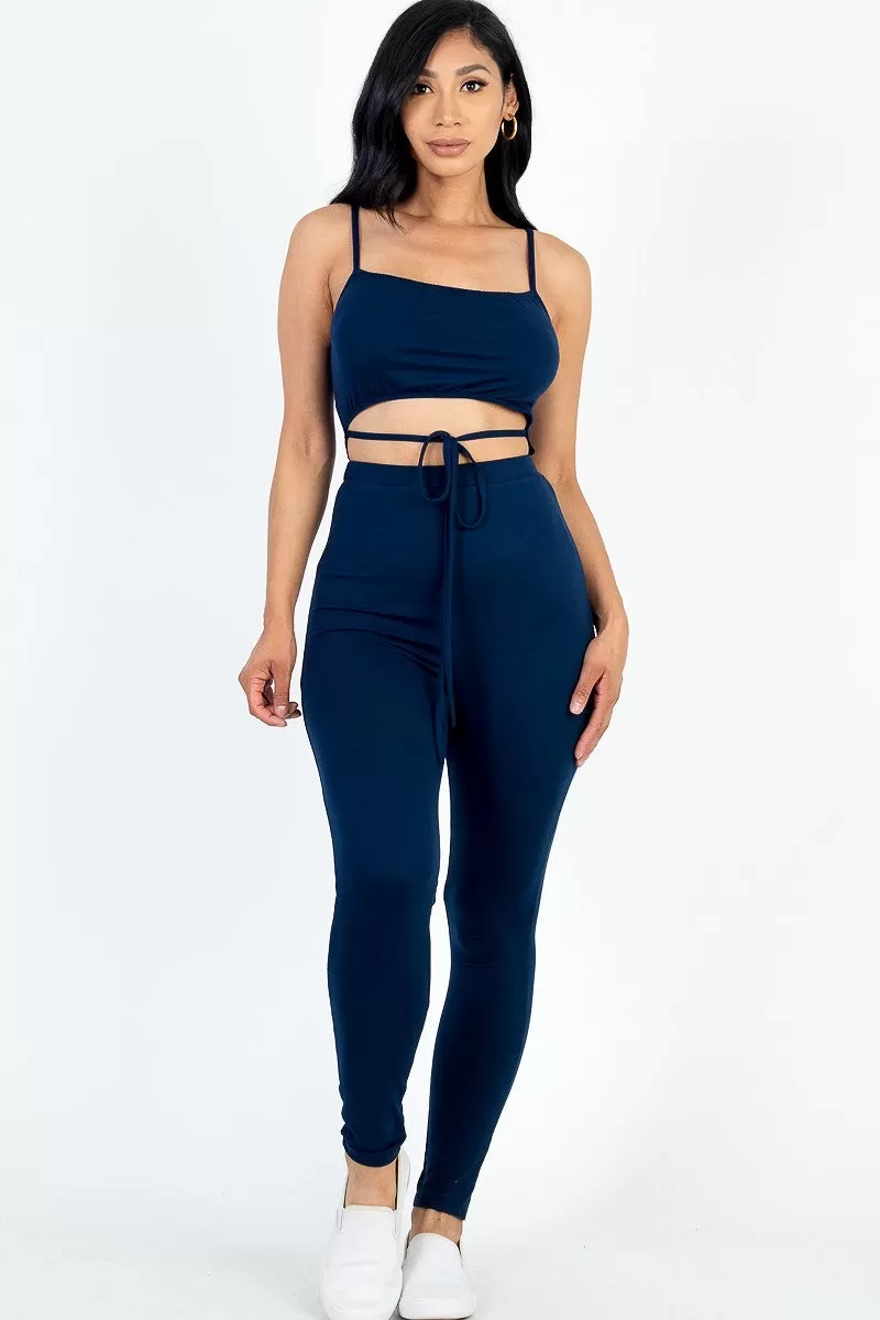 Wholesale Tie Front Cut Out Jumpsuit