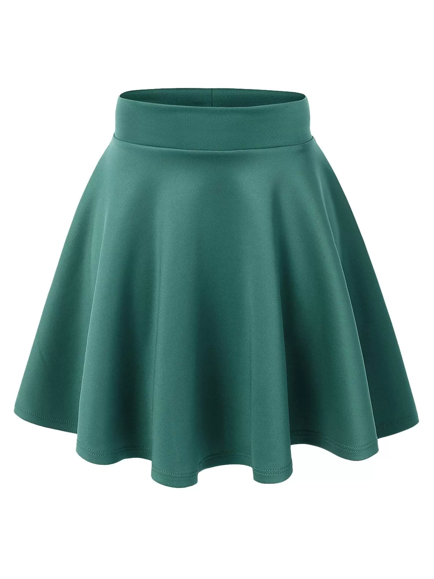 Women's Basic Versatile Stretchy Flared Casual High Waist Mini Skater Skirt