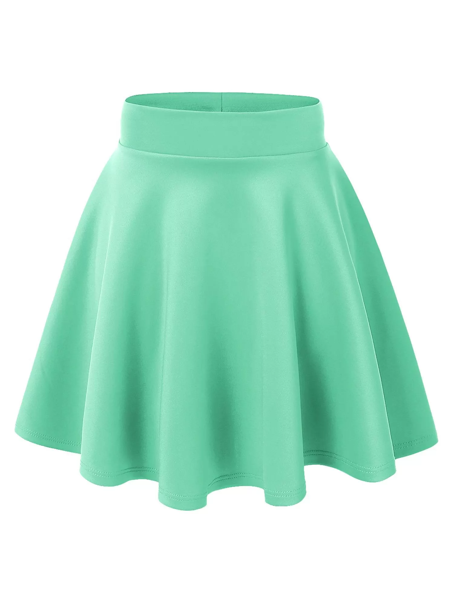 Women's Basic Versatile Stretchy Flared Casual High Waist Mini Skater Skirt