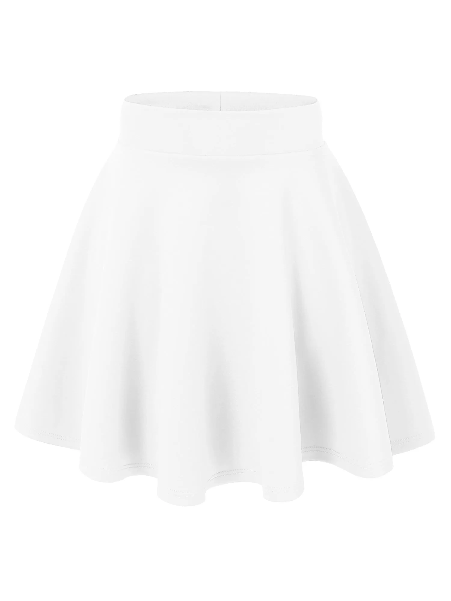 Women's Basic Versatile Stretchy Flared Casual High Waist Mini Skater Skirt