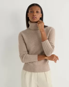 Women's Hazel Chunky Roll Neck Cashmere Jumper Oatmeal Brown