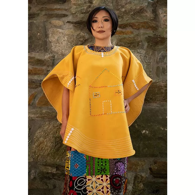 Xhosa Poncho in Yellow