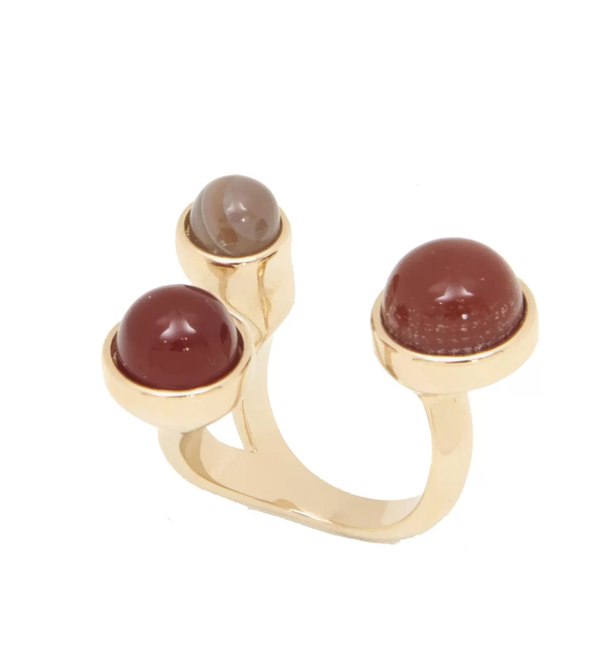 Zodiac Ring Leo ring 3, cornelian & agate